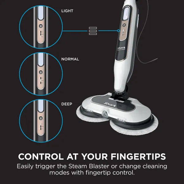 Shark Steam & Scrub Light Normal Deep settings and Steam Blaster trigger